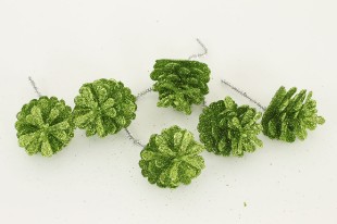 Šiška zelená dekorační z plastu, cena za 6 kusů/ 1 sáček VCA030 GRN, sada 4 ks